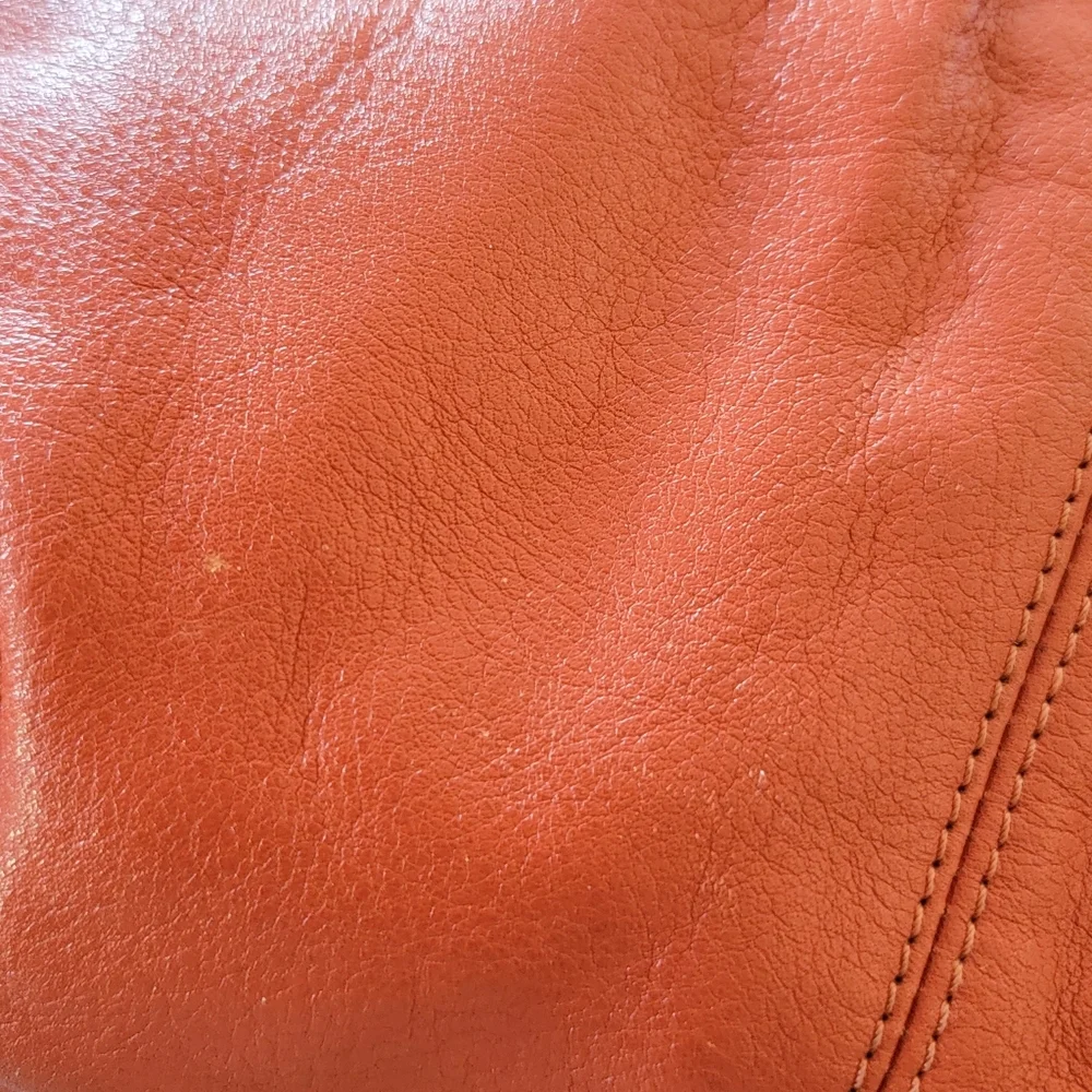 Coach Orange Leather Ashley Crossbody Hobo Bag